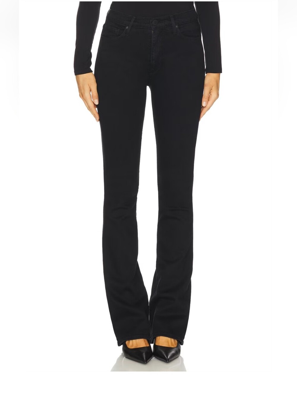 NWT High-Rise Jet Black Bootcut Slim Fit Women's Jeans size 26 Waist 34 Long - Picture 2 of 9